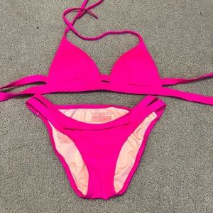 Bright pink Victoria secret bikini. Barely worn, great condition.
